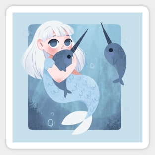 Narwhal Mermaid Magnet